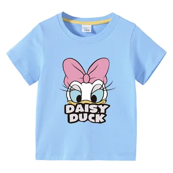 Suvel Laste Riided, Beebi Tüdrukute Lühikese Varrukaga T-Särgid Daisy Duck Cartoon Lapsed Kostüüm Teismeliste Tüdruk Tee Tops