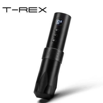 T-Rex Traadita Tätoveering Pen Masin Laetav Aku Koos Portable Power Pack 1800mAh Digitaalne LED-Displei, Keha Kunst