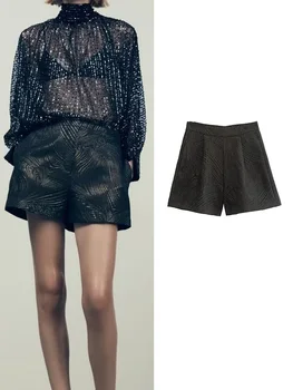 TRAF primavera Naiste Mood Püksid 2023 Naiste Vintage Kõrge Vöökoht Streetwear Naine Elegantne Mini lühikesed Püksid