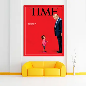 Trump Time Magazine Cover Plakat Tere Tulemast Ameerika Punane Prindi Pilt Seinal Magamistuba Teenetemärgi Lõuendile Maali Frameless