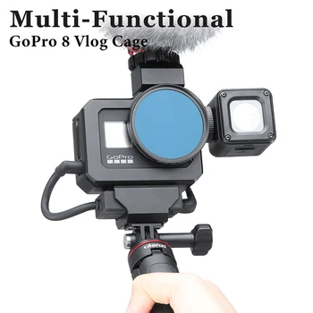 Ulanzi Metalli puhul GoPro Hero 8 Must Vlog Puuri Külma Kinga Laiendada Mikrofon Täida Valguses GoPro 8 Kaamera Accessorie