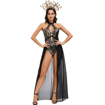 Umorden Purim Halloween Kostüümid Naiste Sexy Gorgon Sedusa Medusa Cosplay Kostüüm koos Madu peapael