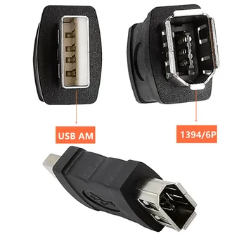 USB 2.0 A Male to Firewire IEEE 1394 6P Naiste Adapter Converter Pistik F/M 锛