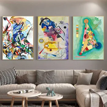 Vintage Wassily Kandinsky Kuulus Abstraktne Lõuend Trükkimine Maalid Plakat ja Print Seina Art Pilt elutuba Home Decor