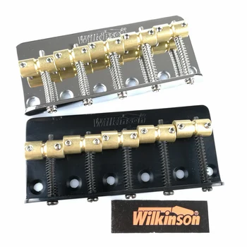 Wilkinson WBBC5 Viis 5 Stringid Electric Bass Silla Messing Sadulad Täpsus Jazz Bass Chrome Silver Must