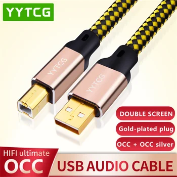YYTCG 2FT/3FT/5FT HIFI-USB-Kaabel-DAC A-B Alfa OCC Digitaalse AB Audio-A-B-kalli 24k kullatud USB-Seeria Pistikud